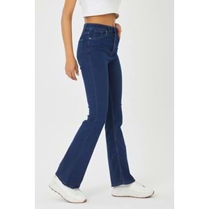 Trn JNS Lina Tall Flare Koyu Mavi Ispanyol Jean Kot Pantolon