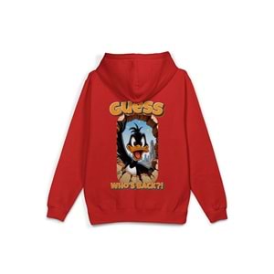 Who's Back Sırt Baskılı Kapüşonlu Yarı Oversize Sweatshirt