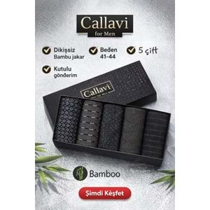 CALLAVI Dikişsiz Bambu Jakarlı Erkek Kutulu 6 Çift