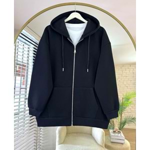 Oversize Fermuarlı Hırka