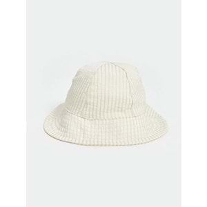 LCW baby Bej Kız Bebek Çizgili Bucket Şapka