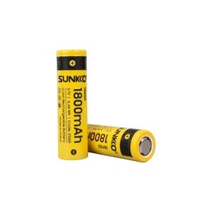 Sunkko 3.7 VOLT 1800 MAH 18650 ŞARJ EDİLEBİLİR PİL (TEKLİ)