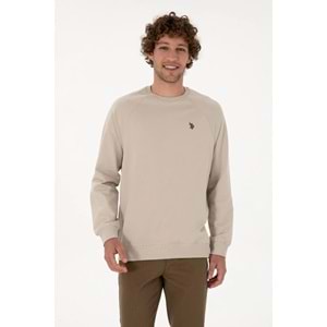 U.S. Polo Assn. Erkek Regular Fit Bisiklet Yaka Taş İnce Basic Sweatshirt