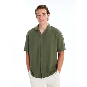 Regular Fit Kısa Kollu Poplin Erkek Gömlek