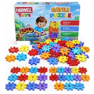 Sayılı Puzzle Eğitici Zeka Oyunu 4.5 cm Renkli Geçmeli Parçalar Çocuk Gelişim Oyuncağı