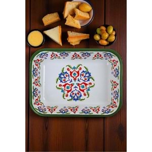 İnci Emaye 22 No Emaye Dörtgen Tabak Meze