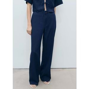 Mango Yüksek bel akışkan denim pantolon