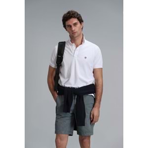 LUFIAN Erkek Polo Tişört Slim Fit Beyaz