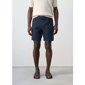 Slim fit kot bermuda şort