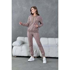 Fermuarlı BG Nakışlı Eşofman Takımı 2 İplik Pamuk Sportswear