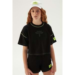 TyessKız Çocuk Siyah T-Shirt