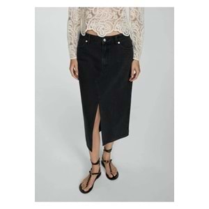 MANGO Midi denim etek