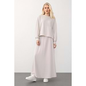 Oversize Sweat Etekli Takım KREM