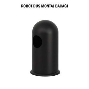 Siyah Tepe Yağmurlama Duş Seti Robotu Duvara Montaj Aparatı