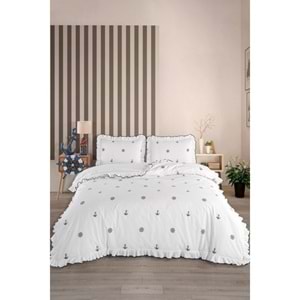 Uçkan Home Fırfırlı Çift Kişilik Nevresim Seti