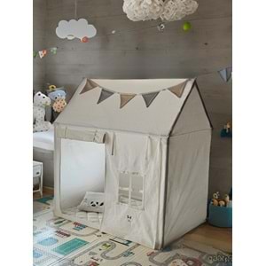 yhh kids Işıklı Oyun Evi Çocuk Oyun Çadırı Minder ve Yastıklı Bej