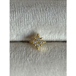 Gold Rengi 925 Ayar Gümüş Piercing
