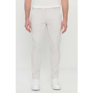 AC&Co / Altınyıldız Classics Bej Erkek Taş Pamuklu Slim Fit Dar Kesim Yan Cep Esnek Casual Pantolon