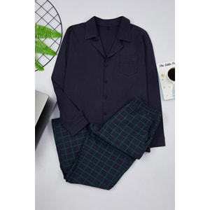 Trendyolmilla Man Lacivert Erkek Regular Fit Pijama Takımı