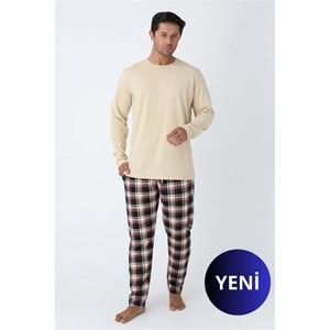 DOFİ Erkek Bisiklet Yaka Ekose Pijama Takımı