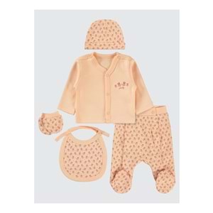 Civil Baby Kız Bebek Prematüre Zıbın Takımları Yumuşak Şeftali