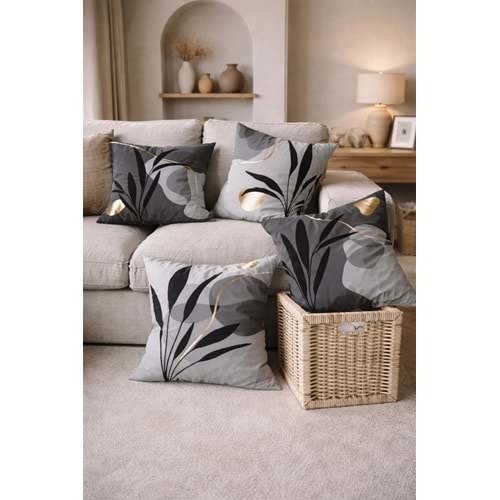 SasoHome 4'lü, dijital baskı, kadife, polyester