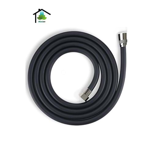 mintev Siyah Pvc Malzeme Ultra Dayanıklı Kırılmaz Patlamaz Kaliteli Banyo Duş Hortumu