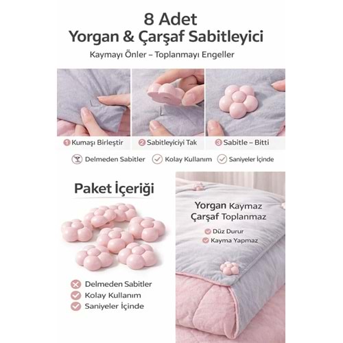 Hayveys 8 adet çiçek desenli, plastik malzeme