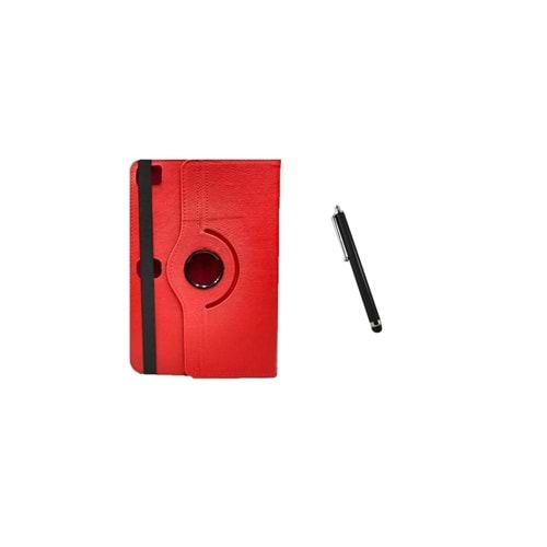 AYVAZAKSESUAR General Mobile Etab 20 Dönebilen Standlı Kancalı Kamera Yeri Uyumlu Tablet Kılıfı+dokunmatik Kalem