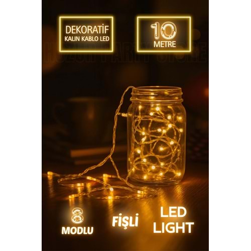 Huzur Party Store Led, 10 Metre, Kablolu, Fişli, 100 Ledli