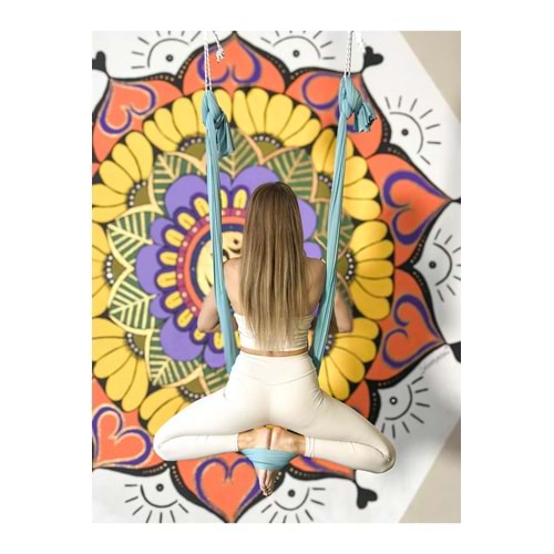 YogaKalp Yoga Hamak Seti 4mt.x2.5mt. Esneme Payı - Standart Tavanlar Için