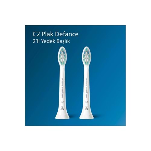 Philips Sonicare Hx9022/10 - Optimal Plaque Defence - Sonic Şarjlı Diş Fırçası Yedek Başlıkları - 2'li Beyaz