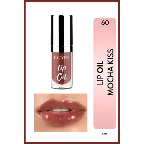 Note Cosmetics Lip Oil Nemlendirici ve Parlatıcı Dudak Bakım Yağı - 60 Mocha Kiss - Kahverengi