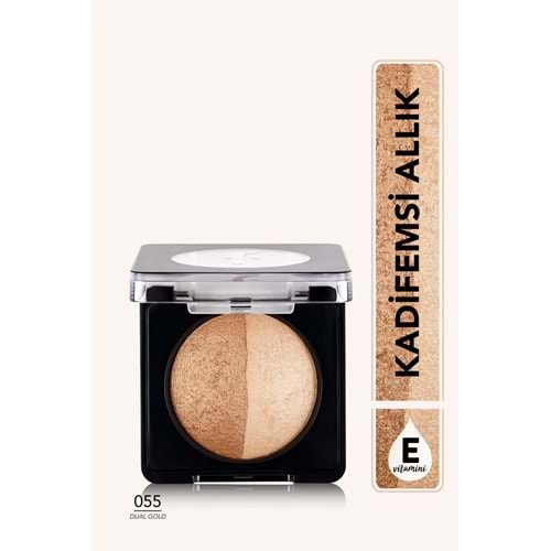 Flormar Işıltılı Fırınlanmış Allık - Baked Blush-On - 055 Dual Gold - 8682536051514