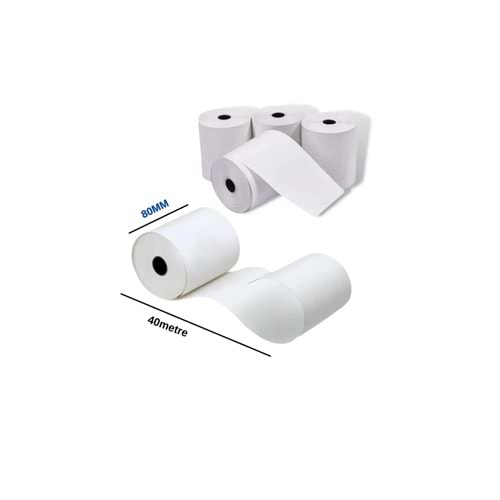 Marka Bilinmiyor Termal Yazıcı Rulosu, Termal Adisyon Kağıdı 80*40 80mm X 40metre Adisyon Yazıcı Kağıdı (10LU)