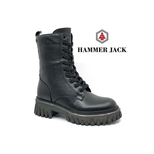 Hammer Jack 102-24640-z Sherly Uzun Postal Bot Hakiki Deri Kadın Bot Siyah