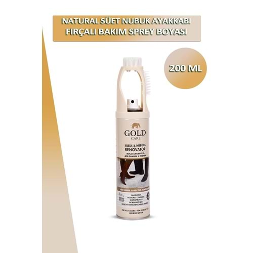 Dopar Bağcık Gold Care Naturel Süet Nubuk Ayakkabı Temizleyici Fırçalı Bakım Sprey Boyası 200 ml Set