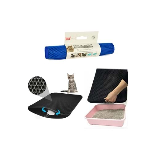 Kedi Kumu Paspası Kedi Tuvalet Önü Elekli Paspas Yıkanabilir Silinebilir 60x120 Cm Xxl Boy