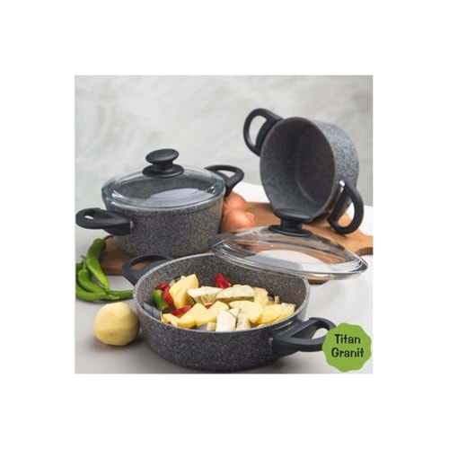 Master Cook 7 Parça Granit Tencere Seti