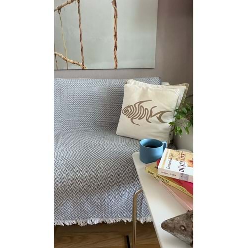 LAPIPA İnci Dokuma Koltuk Örtüsü,kanepe Örtüsü,çekyat Örtüsü,tv Battaniyesi,koltuk Şalı Indigo (170X210)