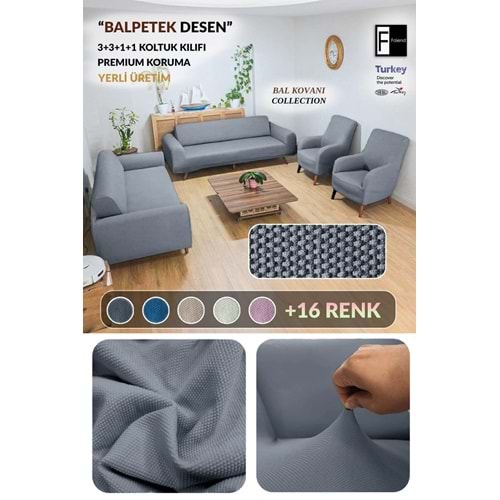 Faiend Balpeteği 3+3+1+1 astikli kanepe örtüsü | koltuk örtüsü | çekyat koltuk kılıfı takımı