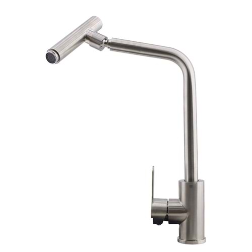 Badem10 Mutfak Lavabo Musluğu Bataryası Mix Eyve Sıcak Soğuk Çift Su Girişli Çeşmesi 34 cm