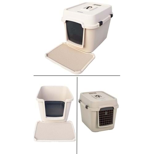 Alfa XXL 3 Fonksiyonlu Ultra Lüx Kapalı Kedi Tuvaleti ve Kedi , Köpek Taşıma Çantası