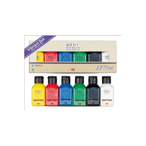 Artdeco Akrilik Boya Set Canlı Renkler 6 x 75ml