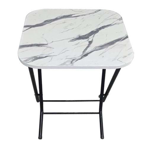 Exent Portatif Kare Masa 60X60 Mermer Desen