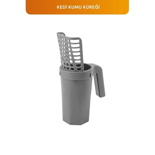 GOBYPET Yeni Nesil Kedi Kumu Küreği Gri