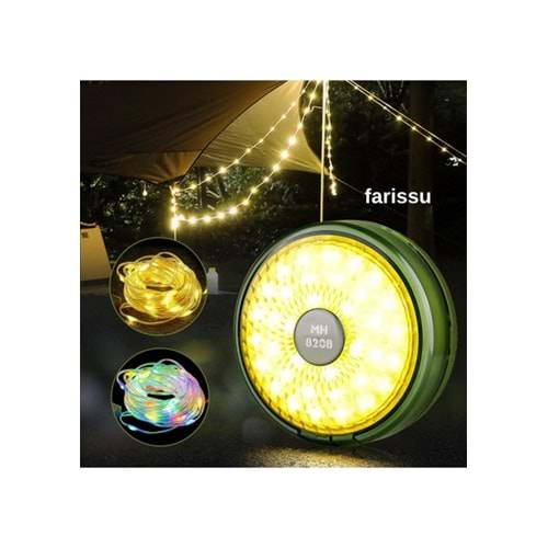 farissu 212 Farissu 8 Fonksiyonlu 10 Metre Rgb LED Kamp Lamba