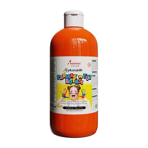Red Rose Turuncu Parmak Boyası 500gr Yıkanabilir, EN-71 Sertifikalı, Toksik İçermez, Çocuk Okul Kreş İçin