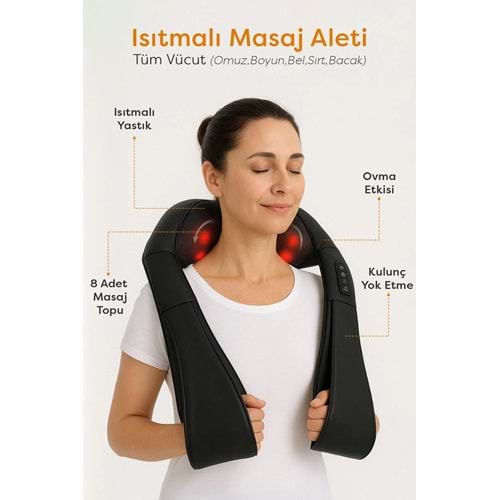 Wiimi Ovmalı Isıtmalı Masaj Aleti Boyun Sırt Bel Omuz Tüm Vücut Masaj Cihazı