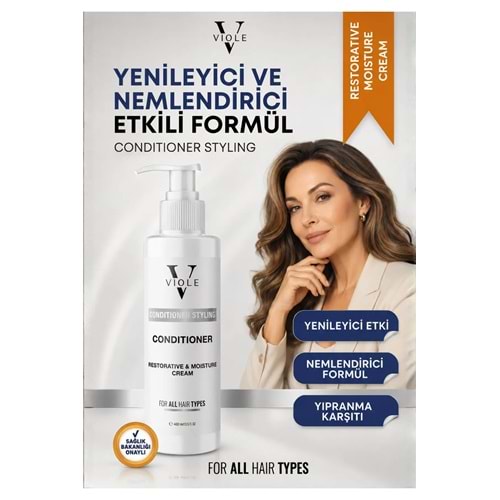 VIOLE BEAUTIES Saç Bakım Kremi Organik Sülftasız Dökülme Karşıtı Besleyici Güçlendirici Koruyucu Bakım Kremi 400ml